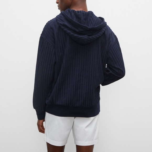 Texture Terry Hoodie - Brand New - NEVER WORN - Navy Heather - Picture 2 of 4